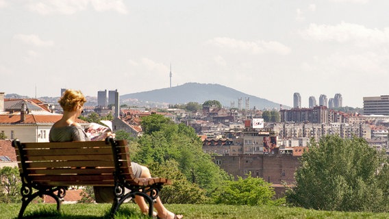Blick von der Festung von Belgrad auf die Stadt.  