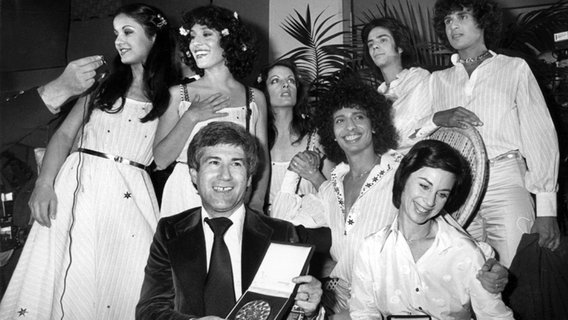 Alpha Beta mit Sänger Izhar Cohen gewannen 1978 für Israel beim Grand Prix. © dpa-Bildfunk Foto: Hans Dürrwald