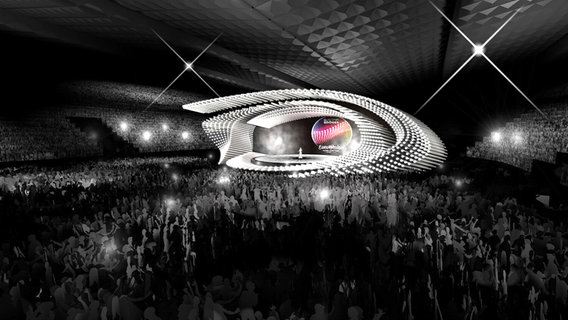 Das Design der Showbühne des ESC 2015 in Wien (Animation). © ORF 