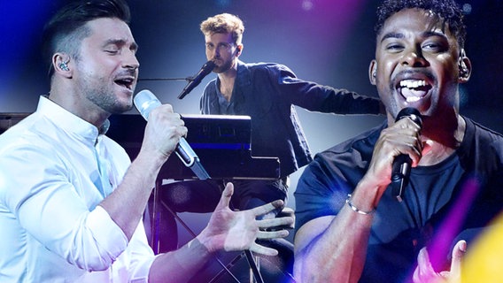 Sergey Lazarev aus Russland, Duncan Laurence aus den Niederlande und John Lundvik aus Schweden. © imago-images Foto: Vyacheslav Prokofyev, ITAR TASS, John Lundvik