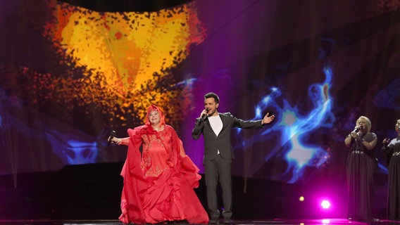 Esma & Lozano für Mazedonien (FYR) bei der Probe des zweiten Halbfinales. © NDR Foto: Rolf Klatt