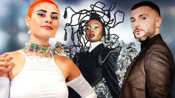 Montaigne (Australien), Eden Alene (Israel), Vasil (Nordmazedonien) Montaigne (Australien), Eden Alene (Israel), Vasil (Nordmazedonien) © eurovision tv Foto: Jess Gleeson, Shai Franco, Martin Trajanovski