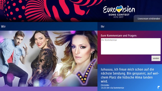 Ansicht des Social-TV-Events zum dritten ESC-Songcheck 2017  