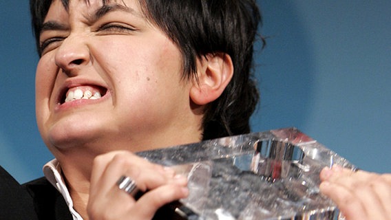 Marija Serifovic auf der Pressekonferenz nach ihrem Sieg beim ESC 2007 © dpa Foto: Jörg Carstensen