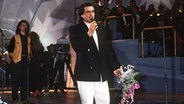 Toto Cutugno singt 1990 beim Grand Prix noch einmal seinen Siegertitel. Er belegt für Italien den 1. Platz © Michael Vastag Foto: Michael Vastag