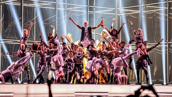 Tänzer aus Australien proben den Interval Act für das zweite Halbfinale in Kopenhagen. © EBU Foto: Andres Putting