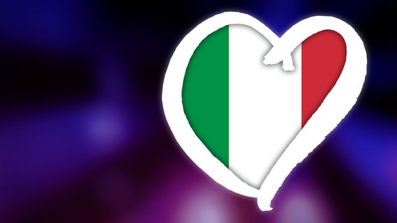 Flagge von Italien in Herzform  