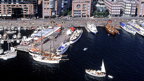 Das Hafenviertel Aker Brygge in Oslo aus der Luft  Foto: Simen Myrberget
