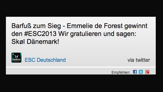 User-Kommentar zum ESC-Finale in Malmö. © NDR 