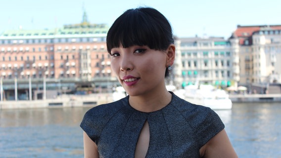 Dami Im auf dem Balkon des Euroclubs in Stockholm © NDR Foto: Anna Mundt