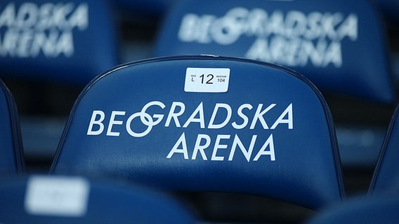 Ein Sitzplatz in der Belgrad Arena © NDR Foto: Rolf Klatt