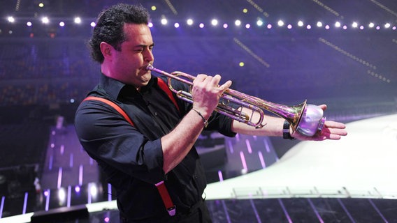 Raphael Gualazzi für Italien bei den Proben der Big 5 am 07.05.2011 in der Düsseldorf-Arena © EBU Foto: Alain Douit