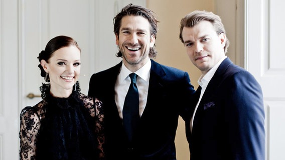 Lise Rønne, Nikolaj Koppel und Pilou Asbæk. © DR Foto: Michael Søndergaard