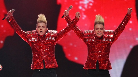 Jedward für Irland in der Generalprobe zum Finale des Eurovision Song Contests © NDR Foto: Rolf Klatt