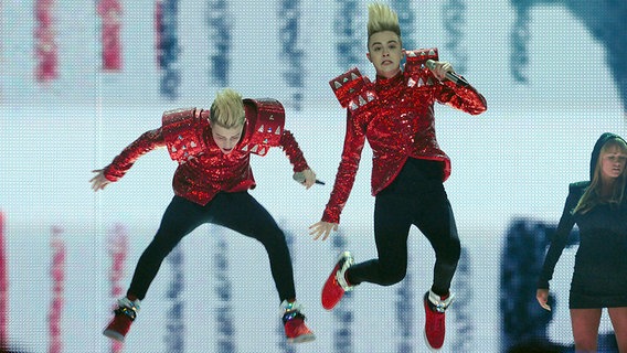 Jedward für Irland in der Generalprobe zum Finale des Eurovision Song Contests © NDR Foto: Rolf Klatt