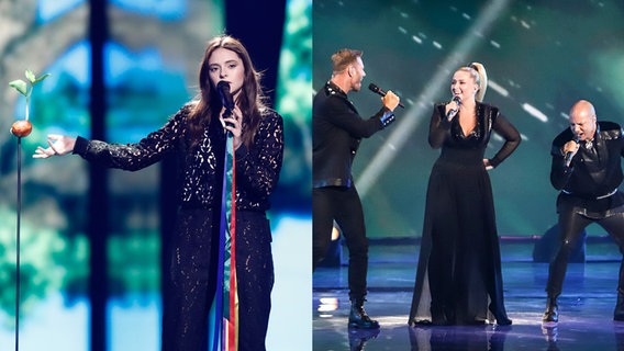 Die ESC-Teilnehmer Francesca Michielin und KEiiNO.  Foto: Andres Putting (Collage)