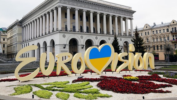 Schriftzug "Eurovision" auf dem Maidan-Platz.  Foto: Siegfried Doppler
