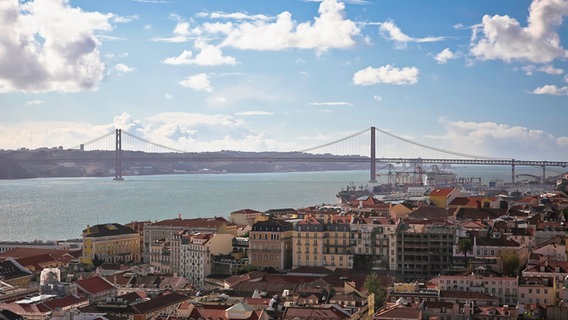 Die Baixa, die Altstadt, von Lissabon mit Blick auf die Bogenbrücke © www.visitlisboa.com 