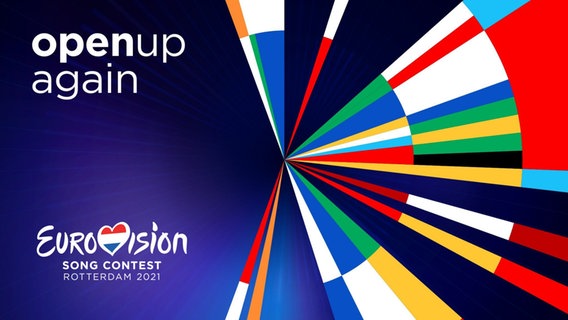 Das vorläufige Logo des Eurovision Song Contest 2021 mit dem Schriftzug "Open Up Again".  Foto: NPO/NOS/AVROTROS