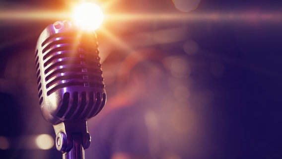 Ein Mikrofon im Gegenlicht. © fotolia Foto: vectorfusionart