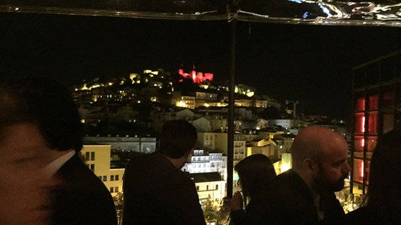 Blick von der Dachterasse der Nordischen Party auf Lissabon. Blick von der Dachterasse der Nordischen Party auf Lissabon.