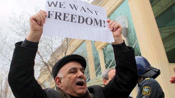 Proteste in Baku © dpa-Bildfunk 