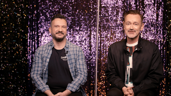 Irving Wolther und Thomas Mohr, Experten bei den Reaction-Videos zum ESC 2021.  Foto: Screenshot