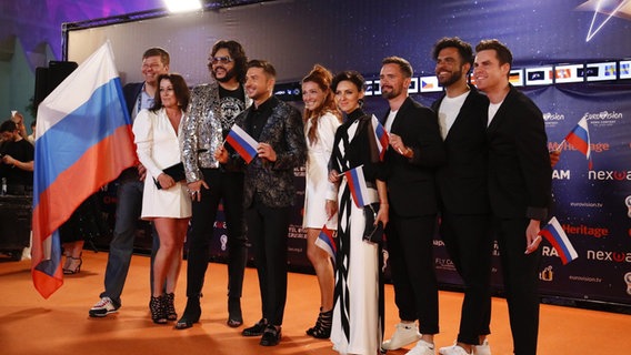 Sergey Lazarev und das russische Team auf dem roten Teppich. © eurovision.tv Foto: Andres Putting