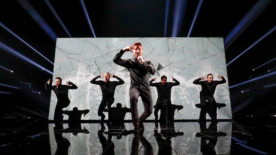 Sergey Lazarev, Russland, bei der Kostümprobe in der Globe-Arena in Stockholm. © NDR/eurovision.tv Foto: Andres Putting (EBU)
