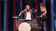 Corinne und Stefan Gfeller von  Zibbz auf der Bühne in Lissabon. © eurovision.tv Foto: Andres Putting