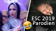 Alina Stiegler als Katerine Duska und Stefan Spiegel verkleidet als Darude.  Foto: Christin Woyczik