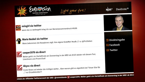 Per Live-Stream und Chat können sich User bei eurovision.de beteiligen.  