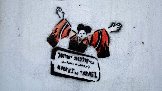 Ein Grafitti von ESC-Siegerin Netta in Tel Aviv.  Foto: Björn Rohwer