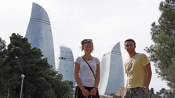 Antje Bracht und Felix Willert in Baku.  