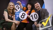 Veronika Emily Pohl, Comedian Meltem Kaptan und Irving Wolther im Songcheck-Studio © ndr.de Foto: Merlin Schrader