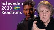 Der schwedische Sänger John Lundvik und Peter Urban. © Screenshot 