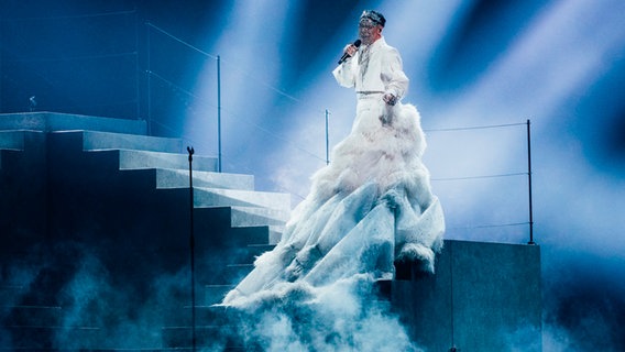 Der Sänger Sheldon Riley auf der ESC-Bühne in Turin. © EBU Foto: Sarah Louise Bennett