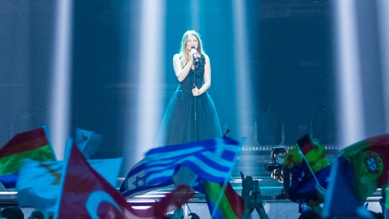 Blanche auf der Bühne beim Finale in Kiew. © MDR / Rolf Klatt Foto: Rolf Klatt
