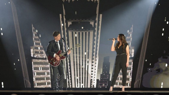 Elina Born & Stig Rästa bei der ersten ESC-Probe in der Wiener Stadthalle © EBU Foto: Thomas Hanses