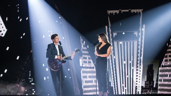 Elina Born und Stig Rästa beim ESC in Wien. © NDR Foto: Rolf Klatt