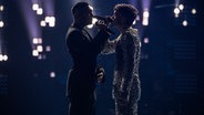 Die Sänger Mahmood & Blanco auf der ESC-Bühne in Turin. © EBU Foto: Corinne Cumming
