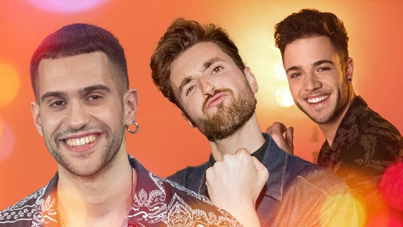 Mahmood aus Italien, Duncan Laurence aus den Niederlanden und Luca Hänni aus der Schweiz. © NDR, picture alliance Foto: Claudia Timmann, Pamela-Rovari