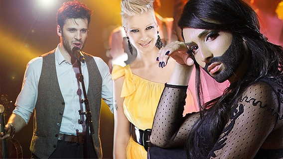 Sebalter, Tijana Dapcevic, und Conchita Wurst (Bildmontage) © RF/Oscar Alessio, Brainpool/Privat 