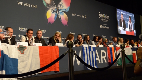 Pressekonferenz nach dem zweiten Halbfinale des Eurovision Song Contests © NDR Foto: Patricia Batlle