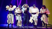 Die Band Senhit auf der ESC-Bühne in Rotterdam im zweiten Halbfinale © eurovision.tv Foto: Thomas Hanses