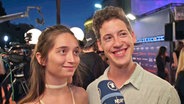 Zala Kralj & Gašper Šantl aus Slowenien auf dem Orange Carpet in Tel Aviv.  