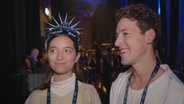 Zala Kralj & Gašper Šantl nach dem Finale des ESC 2019 backstage.  