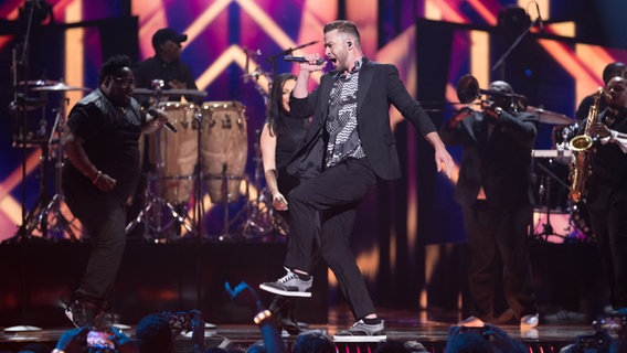Justin Timberlake auf der ESC Bühne. Justin Timberlake auf der ESC Bühne. © NDR Foto: Rolf Klatt