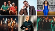 Die Teilnehmer an der TikTok-Challenge für den deutschen Vorentscheid 2023: Mitchy, André & NashUp, Jona, Betül, Ikke Hüftgold, Leslie Clio und From Fall To Spring. © Mitchy & André Katawazi, Zachariah Schmitt, Jona, Beyza Akmar, Fatih Sari, Marc Bremer, Laura Martinova, Marcus Ulbrich (Ulle Media) Foto: Mitchy & André Katawazi, Zachariah Schmitt, Jona, Beyza Akmar, Fatih Sari, Marc Bremer, Laura Martinova, Marcus Ulbrich (Ulle Media)