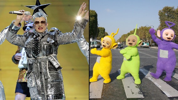 Zum Verwechseln ähnlich: Verka Serduchka (links) und die Teletubbies (rechts). © (c) dpa 